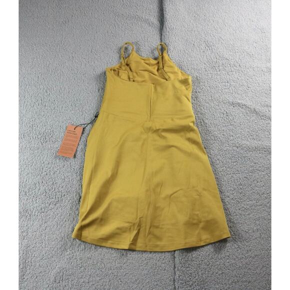 New Girlfriend Collective Dress Medium Mustard Yellow Naomi Workout Shelf Bra - Picture 3 of 12